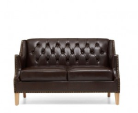 Carole Brown Leather 2 Seater Sofa