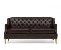 Carole Brown Leather 3 Seater Sofa