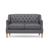 Carole Grey Leather 2 Seater Sofa
