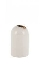 Carren Medium Cream Ceramic Vase With Gold Detail