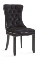 Carruthers Black Velvet Ring Back Dining Chair