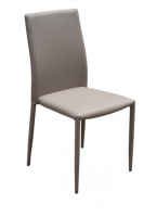 Carter Stackable Grey Leather Dining Chair