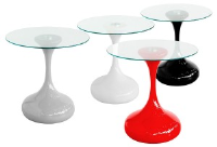 Cassandra High Gloss Side Table, Black White, Red Or Grey