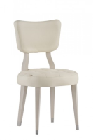 Chauncey High End Cream Real Leather And Gloss Dining Chair