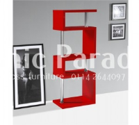 Cherry High Gloss Bookcase or Display Unit, White, Black, Red