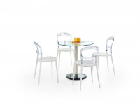 Cheryl Clear Glass Small Round Table & Chairs Set 80cm
