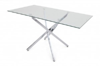Claire Clear Glass Rectangular Dining Table 160cm