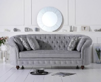 Clarey Light Grey Linen Fabric 3 Seater Sofa