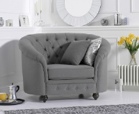 Clarey Plush Grey Linen Armchair