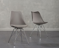 Claude Taupe Leather Dining Chair