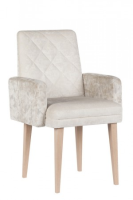 Clementine High End Cream Velvet And Beech Dining Chair