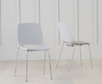 Cole Light Grey And Chrome Leg Dining Chair