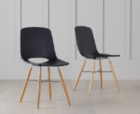 Colette Black And Beech Leg Dining Chair