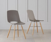 Colette Mink Grey And Beech Leg Dining Chair