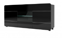 Courbe High Gloss Black Sideboard 2 Sizes LED
