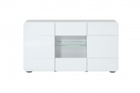 Courbe High Gloss White Sideboard 2 Sizes LED