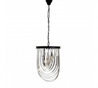 Crystella Black Metal and Delicate Crystal Pendant Light