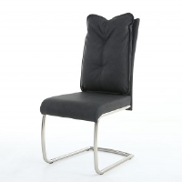 Cubana Grey Leather Comfy Dining Chair