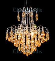 Dallas 6 Light Chandelier, Amber, Smoked Or Clear Glass