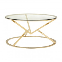 Dallas Gold And Clear Glass Small Coffee Table