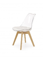 Danelle White Plastic Dining Chair With Beech Legs