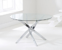 Darta 110cm Round Glass Dining Table