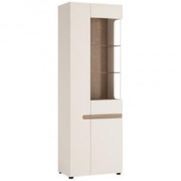 Darwin Narrow High Gloss White Display Cabinet LHD