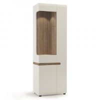 Darwin Narrow High Gloss White Display Cabinet RHD