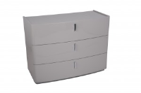 David Warm Grey High Gloss 3 Drawer Chest