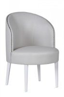 Delilah Grey Leather And White Gloss Dining Chair (L)