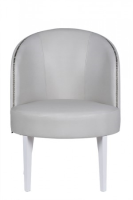 Delilah Grey Leather And White Gloss Dining Chair (M)