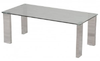 Demi Clear Glass And Stainless Steel Coffee Table