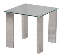 Demi Clear Glass And Stainless Steel Side Table