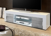 Dionne Concrete & White Gloss TV Unit 181cm