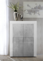 Dionne White Gloss & Concrete Storage Cupboard