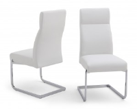 Donatello White Leather Dining Chair