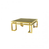 Dorian Black Glass And Gold Coffee Table 100cm