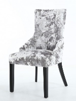 Elizabeth Superior Silver Grey Crushed Velvet Dining Chair