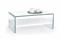 Elmore Bent Glass & White Gloss Coffee Table 110cm