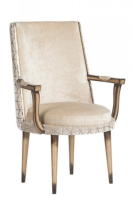 Elodie Luxury Cream Velvet Dining Chair With Armrest