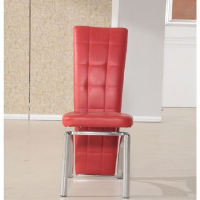Erika Red Grid Leather Dining Chair