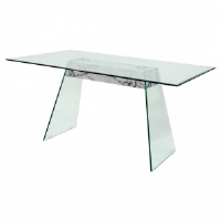 Erin Clear Glass And Marble Dining Table 150cm