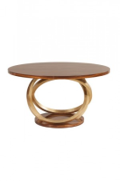 Ethan High End Gloss Gold Leaf And Ebony Dining Table 152cm