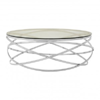 Eve Stainless Steel And Glass Coffee Table