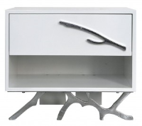 Fanchon White High Gloss Bedside Table