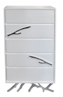 Fanchon White High Gloss Tall Chest Of Drawers