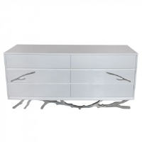 Fanchon White High Gloss Wide Chest Of Drawers