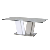 Felicia White Gloss And Taupe Dining Table 200cm