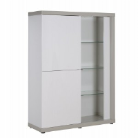 Felicia White Gloss And Taupe Display Cabinet