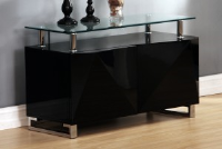 Finn Black High Gloss Low Small Sideboard 100cm